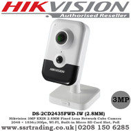 Hikvision 3MP 2.8mm Fixed Lens 10m IR Ultra-low light Built-in Micro SD/SDHC/SDXC slot, up to 128G PoE Wi-Fi EXIR Network Cube Camera - (DS-2CD2435FWD-IW)