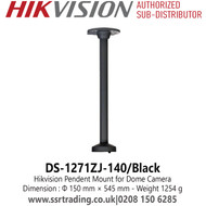 Hikvision Pendant Mount For Dome Camera - DS-1271ZJ-140/Black