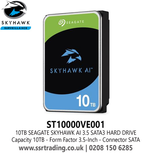 ST10000VE001 10TB Seagate SkyHawk AI Surveillance Hard Drive, Hard