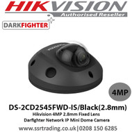  Hikvision 4MP 2.8mm Fixed Lens  Darfighter Network IP Mini Dome Camera-DS-2CD2545FWD-IS/Black