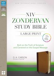 NIV Zondervan Study Bible Large Print Leathersoft Brown/Tan