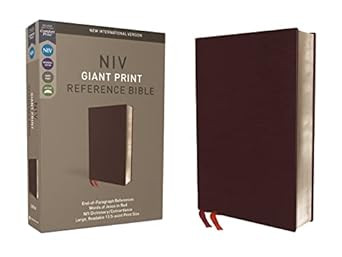 NIV Reference Bible Giant Print Bonded Leather Burgundy Red