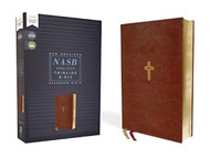NASB Thinline Bible Leathersoft Brown Red Letter 1995 Text
