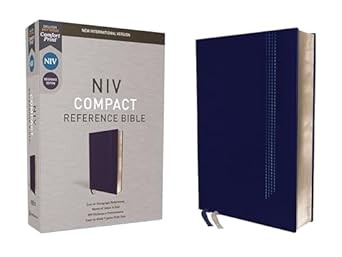 NIV Reference Bible Compact Leathersoft Blue Red Letter Comfort