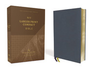 NIV Larger Print Compact Bible Genuine Leather Buffalo Blue