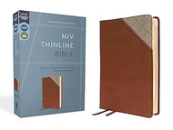 NIV Thinline Bible Leathersoft Brown Red Letter Comfort Print
