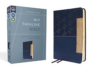 NIV Thinline Bible Leathersoft Blue Red Letter Comfort Print