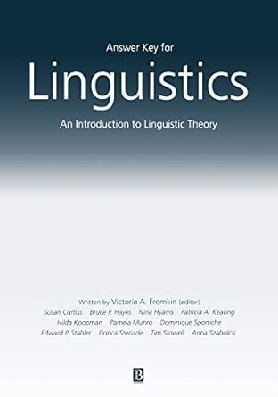 Answer Key For Linguistics