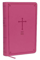 NKJV Deluxe Gift Bible Leathersoft Pink Red Letter Comfort Print