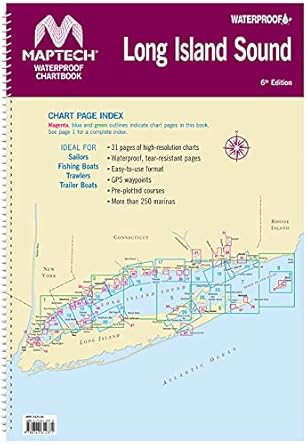 Long Island Sound MAPTECH Waterproof Chartbook 6th Edition