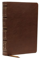 NKJV Single-Column Wide-Margin Reference Bible Leathersoft Brown