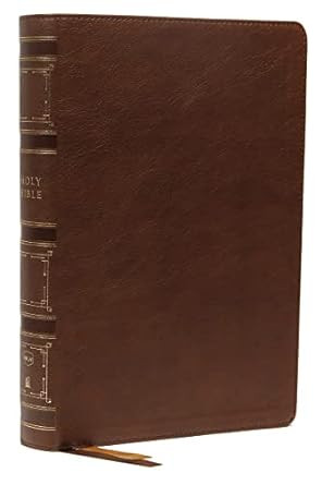 NKJV Single-Column Wide-Margin Reference Bible Leathersoft Brown