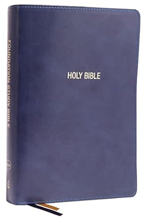 NKJV Foundation Study Bible Large Print Leathersoft Blue Red