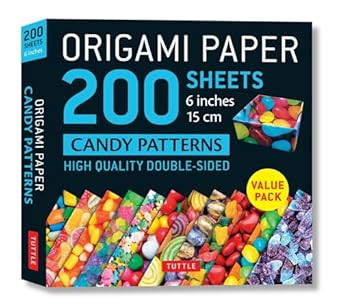 Origami Paper 200 sheets Candy Patterns 6"