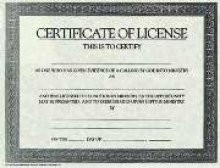 Certificate of License