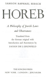 Horeb: A Philosophy of Jewish Laws and Observances