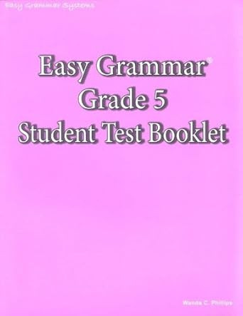Easy Grammar Grade 5 Test Book