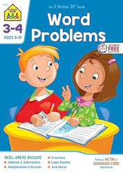 School Zone Word Problems Workbook 32 Pages Ages 8 to 10