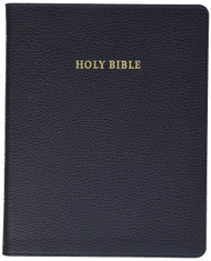 NKJV Aquila Wide Margin Reference Bible Black Calf Split