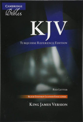 KJV Turquoise Reference Bible Black Goatskin Leather Red-Letter