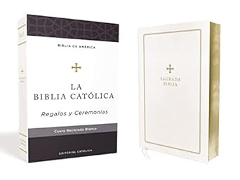 Biblia Catolica Regalos y Ceremonias Piel reciclada Blanco