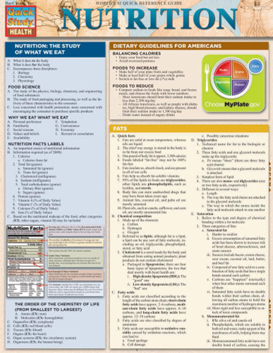 Nutrition QuickStudy Laminated Reference Guide