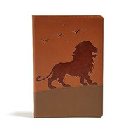 KJV One Big Story Bible Brown Lion LeatherTouch Red Letter