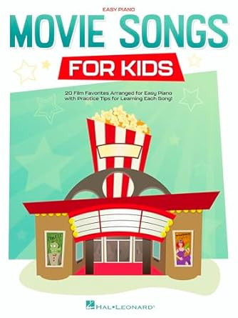 Movie Songs for Kids Easy Piano Songbook with Lyrics | 20 Fun
