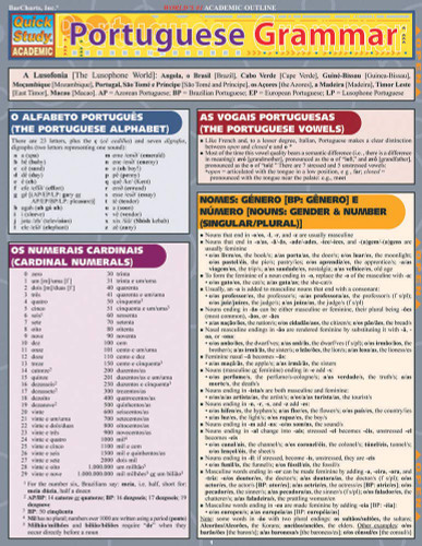 Portuguese Grammar: QuickStudy Laminated Reference Guide