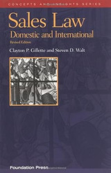 Sales Law: Domestic and International