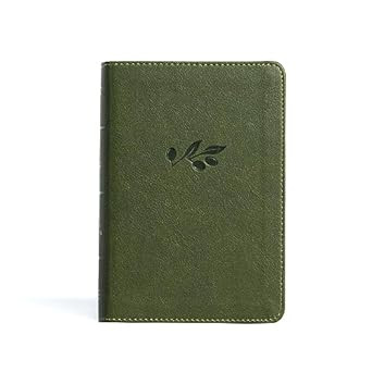 KJV Large Print Compact Reference Bible Olive LeatherTouch Red