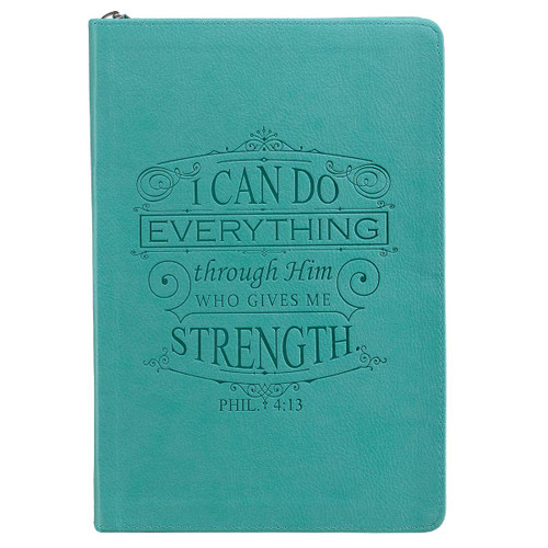 Classic Faux Leather Journal I Can Do Everything Philippians 4