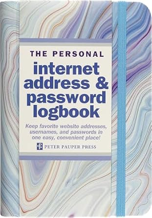 Blue Agate Internet Address & Password Logbook