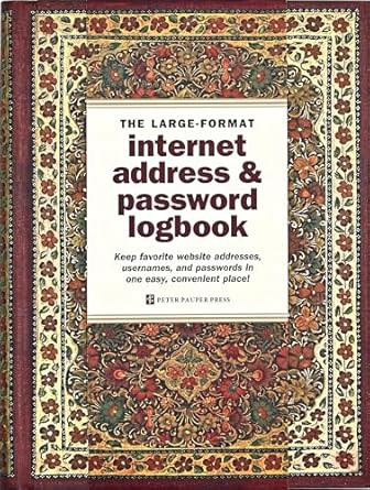 Gilded Floral Large Internet Password Address & Logbook