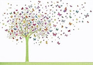 Tree of Butterflies Note Cards