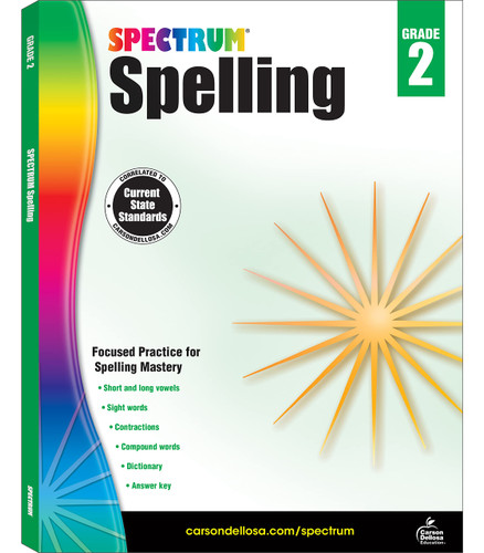 Spectrum Grade 2 Spelling Workbook Sight Words Dictionary
