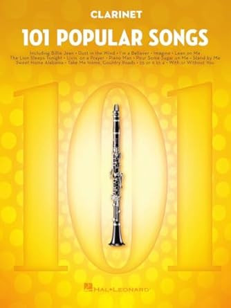101 Popular Songs Clarinet Sheet Music Songbook Play