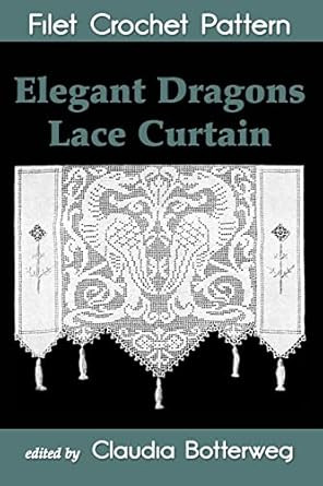 Elegant Dragons Lace Curtain Filet Crochet Pattern