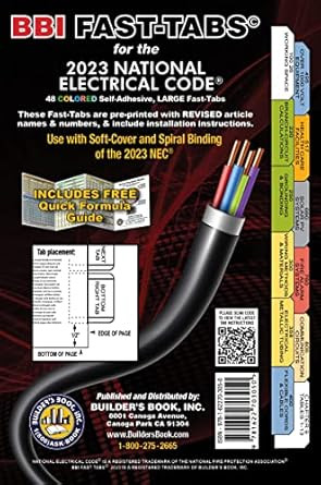 2023 National Electrical Code NEC Colored Fast-Tabs