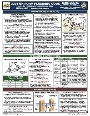 2024 Uniform Plumbing Code Quick-Card