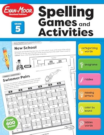 Evan-Moor Spelling Games and Activities Grade 5 Classroom