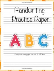 Kindergarten writing paper with lines for ABC kids