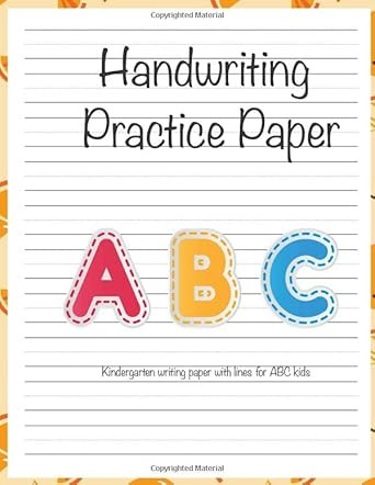 Kindergarten writing paper with lines for ABC kids