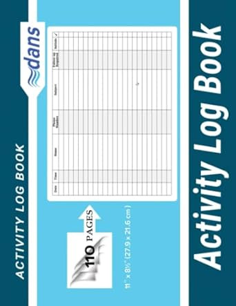 Activity Log Book: dans 11" x 8.5"