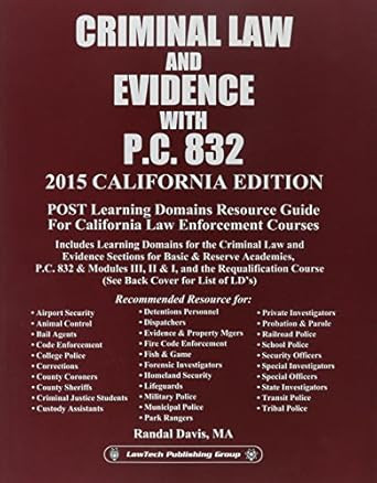 Criminal Law & Evidence with P.C. 832