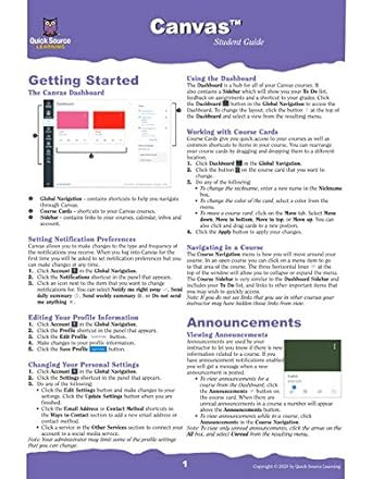 Canvas for Student Quick Source Reference Guide