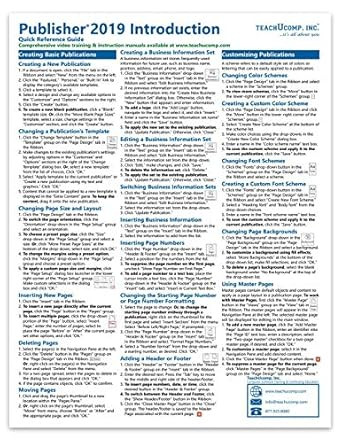 Microsoft Publisher 2019 Introduction Quick Reference