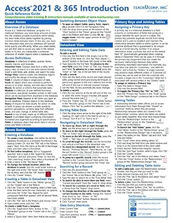 Microsoft Access 2021 and 365 Introduction Quick Reference