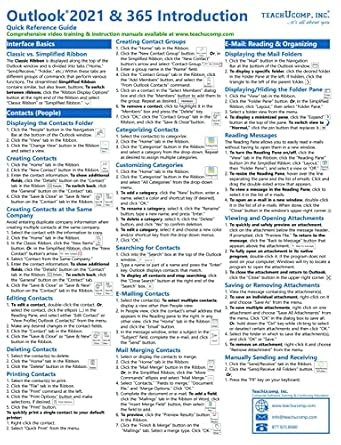 Microsoft Outlook 2021 and 365 Introduction Quick Reference