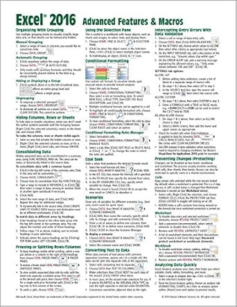 Microsoft Excel 2016 Advanced & Macros Quick Reference